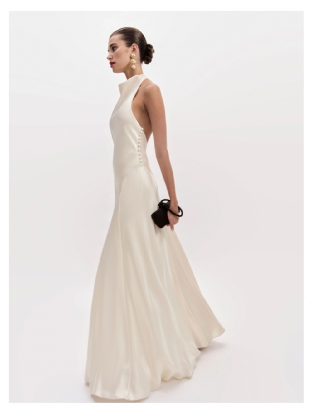 Reformation Roy Satin Dress Ivory - Size 0